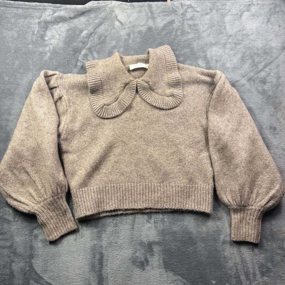 ASTR THE LABEL Sweater ANTHROPOLOGIE Dashwood Peter Pan Collar Balloon Sleeves M